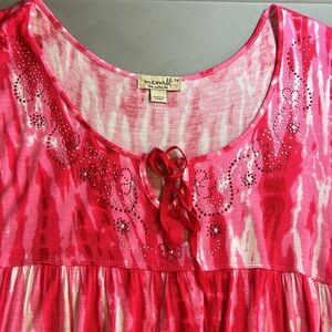 One World Boho short sleeve top in 3X